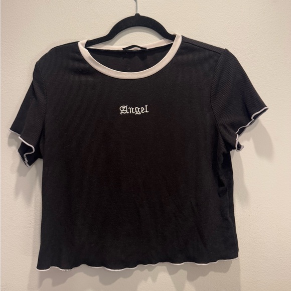 Shein “Angel” Babydoll Cropped T-Shirt Size: XL - Picture 1 of 4